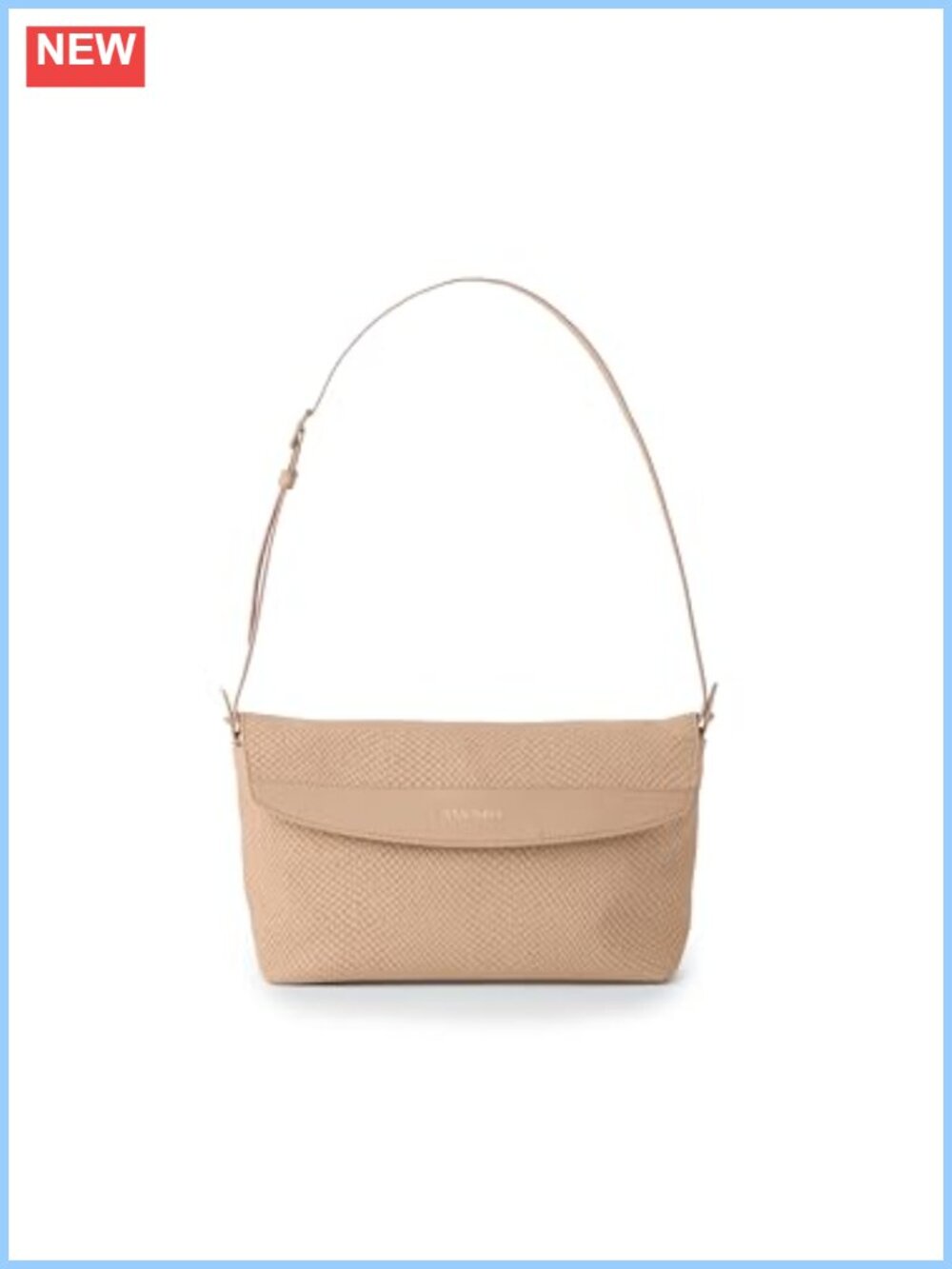 TAN LEATHER CLUTCH WITH ADJUSTABLE STRAP MAGNETIC FLAP